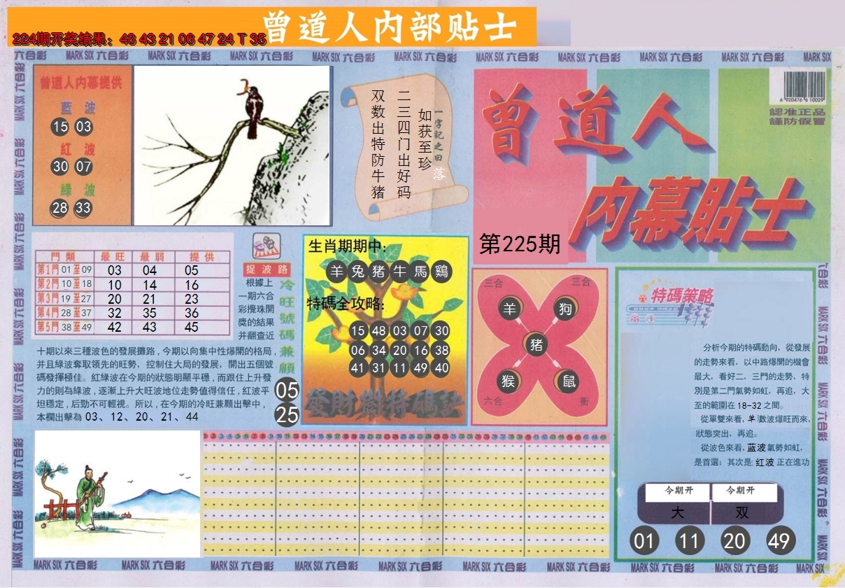 2024225期曾道人内幕贴士A