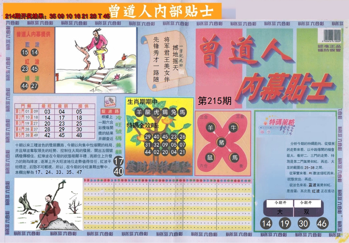 2024215期曾道人内幕贴士A