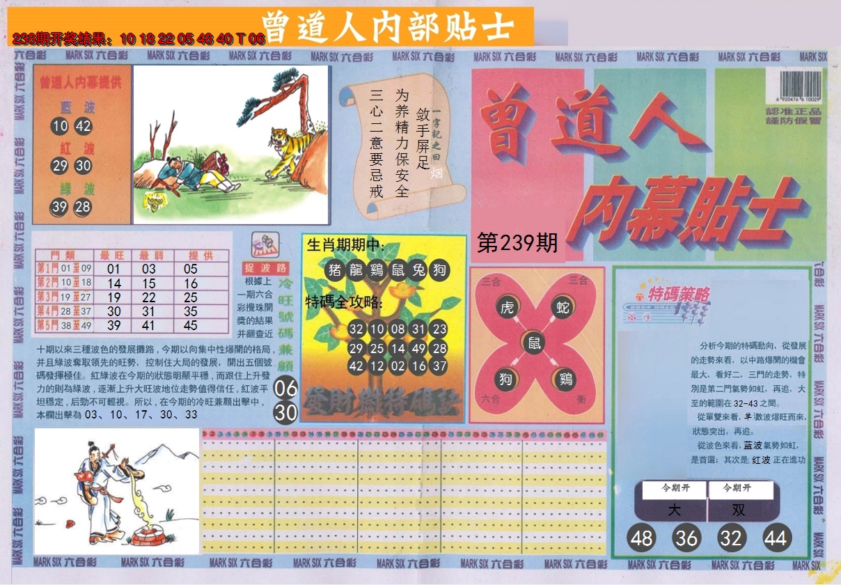 2024239期曾道人内幕贴士A