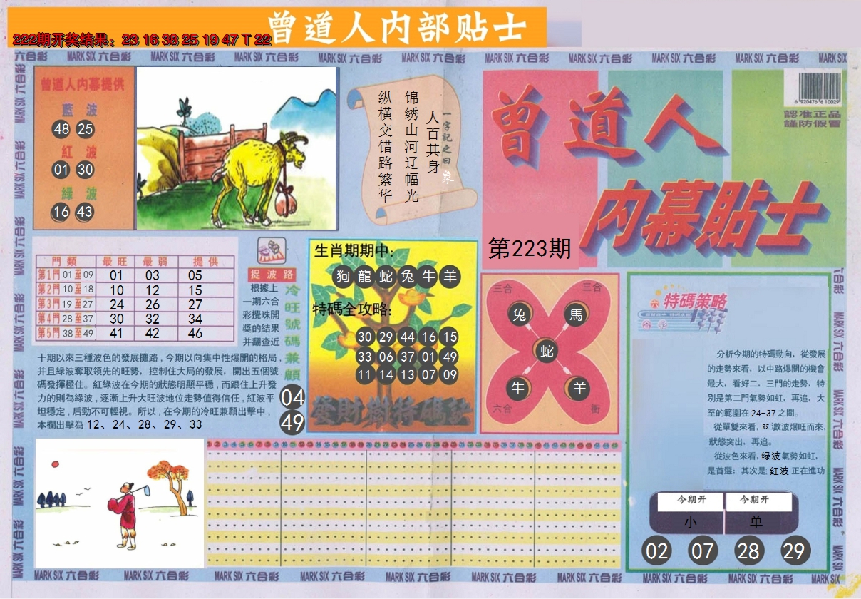 2024223期曾道人内幕贴士A