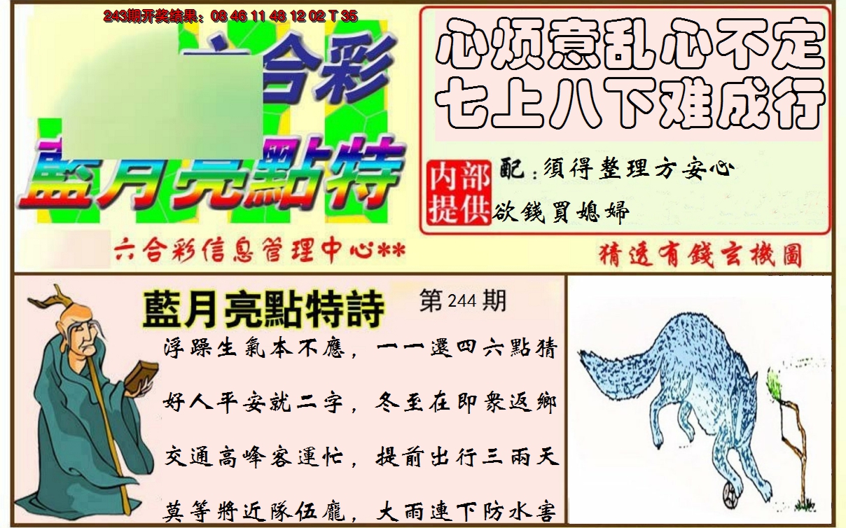 2024244期蓝月亮点特码