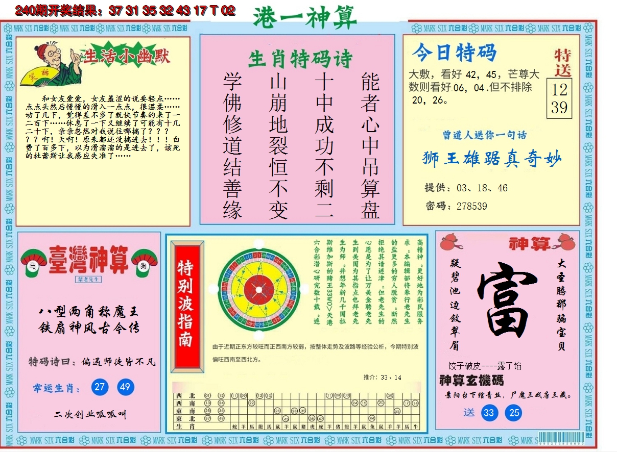 2024241期港台神算B