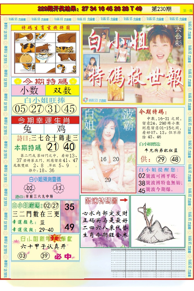 2024230期白小姐急旋风A