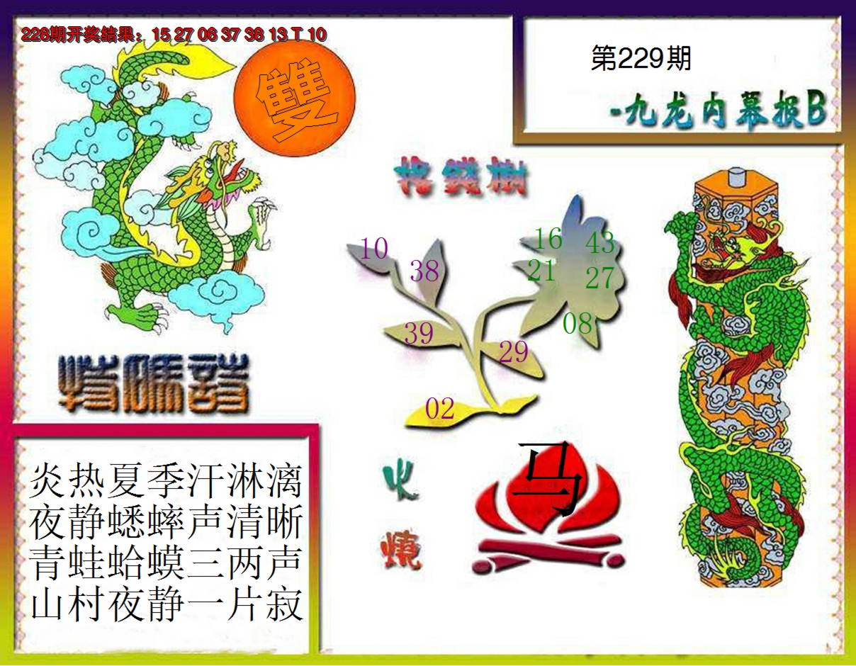 2024229期九龙内幕特肖图a