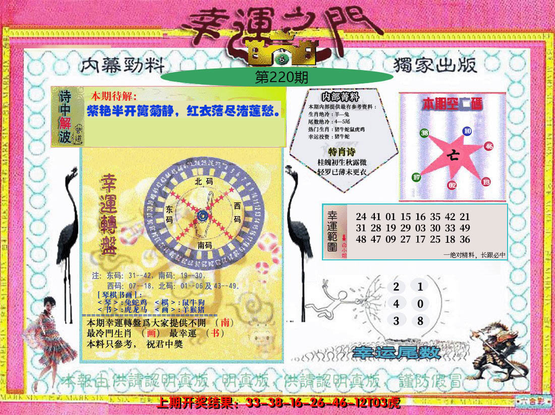 2024220期幸运之门