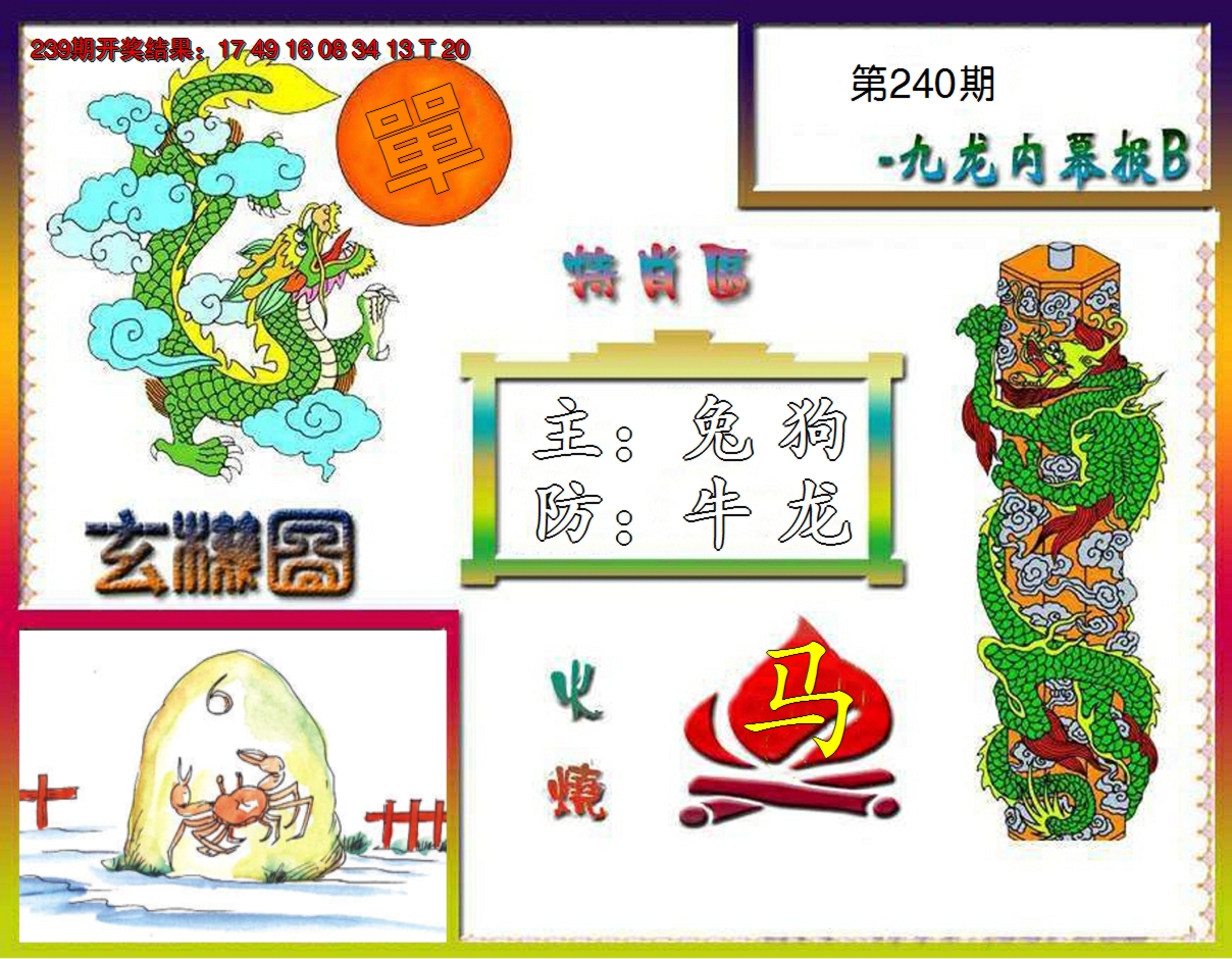 2024240期九龙内幕特肖图B