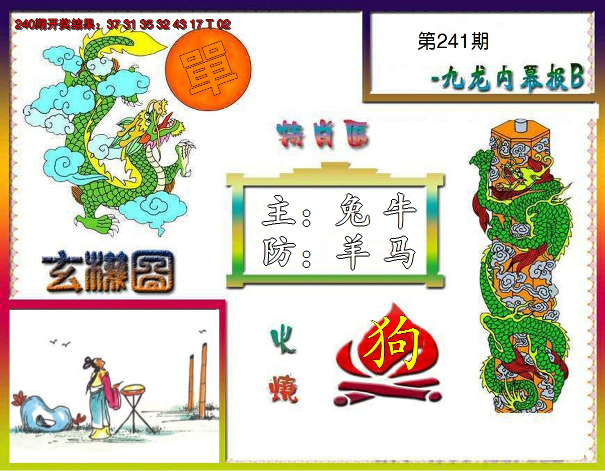 2024241期九龙内幕特肖图B