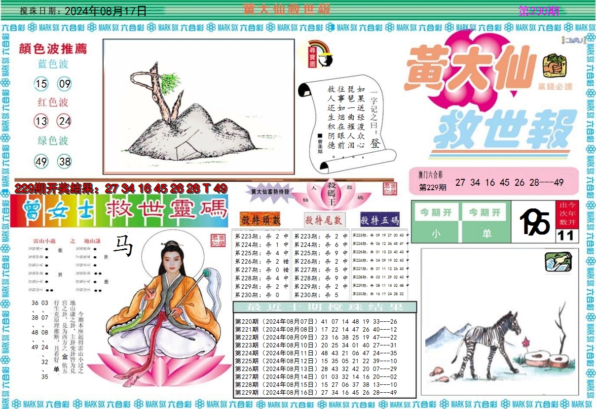 2024230期黄大仙救世A