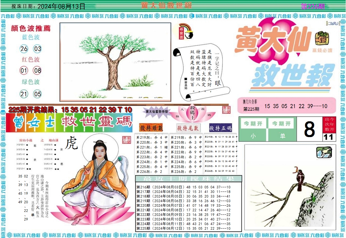2024226期黄大仙救世A