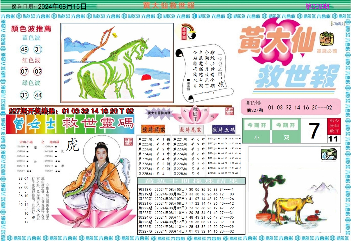 2024228期黄大仙救世A