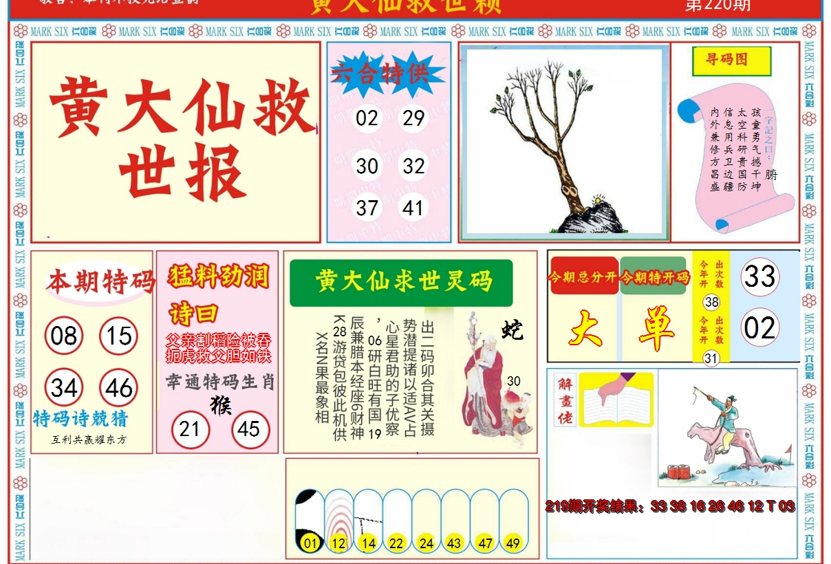2024220期新黄大仙救世A