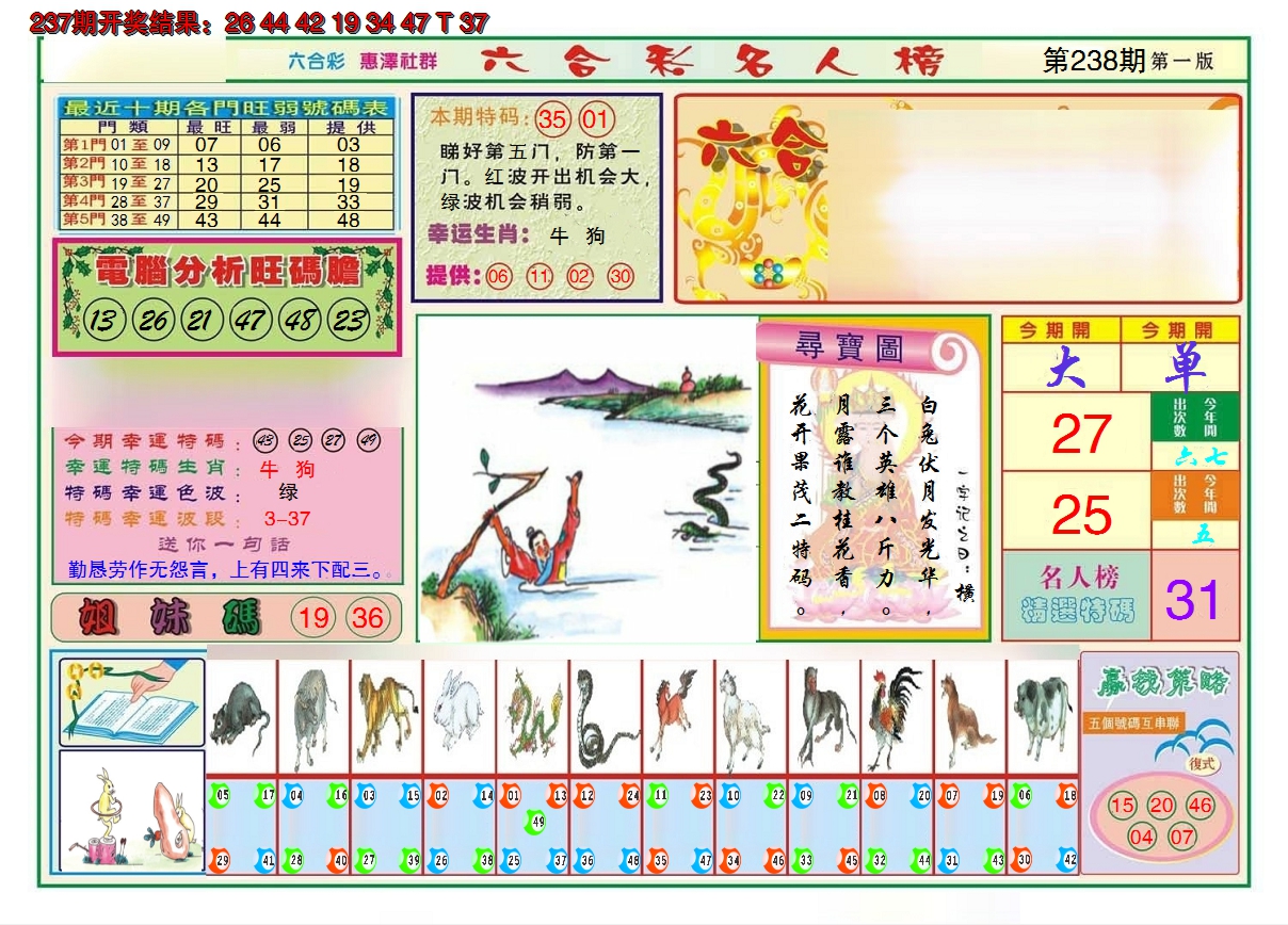 2024238期名人榜A