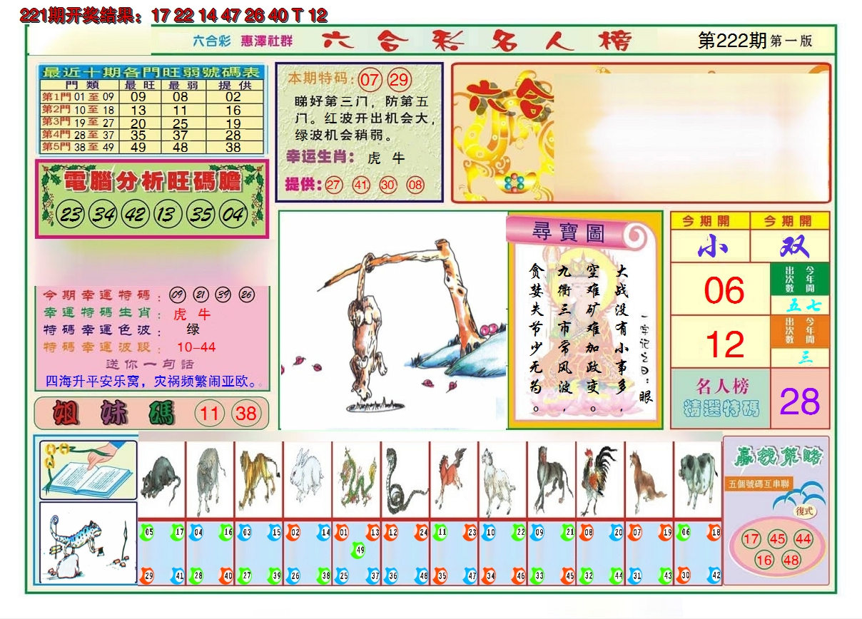 2024222期名人榜A