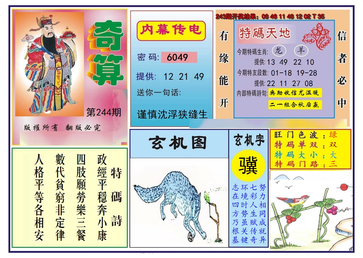 2024244期奇算