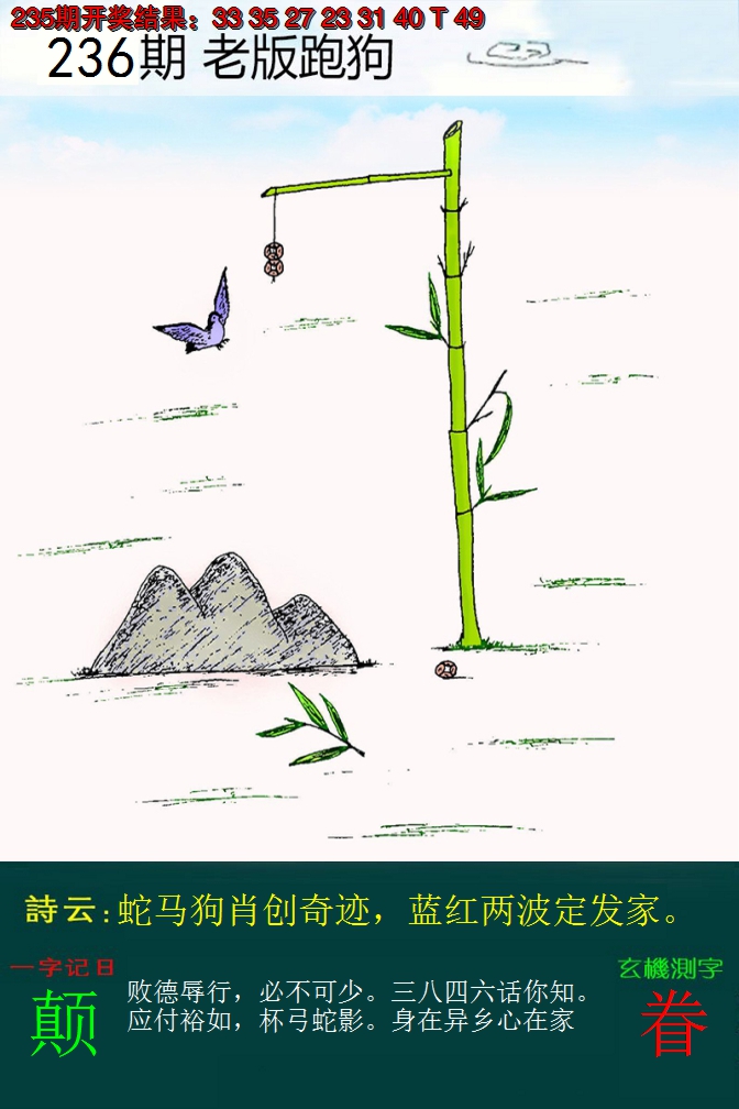 2024236期老版跑狗