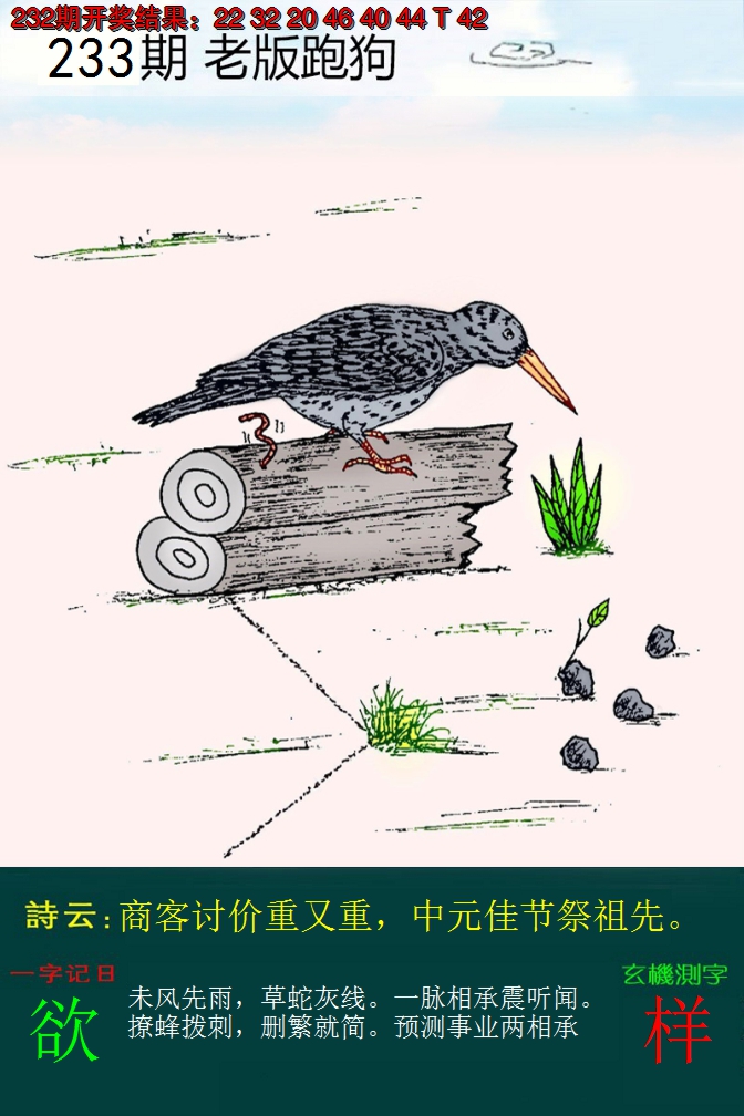 2024233期老版跑狗