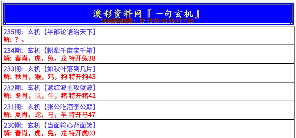2024235期澳门一句玄机