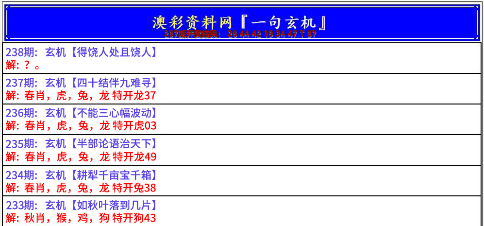 2024238期澳门一句玄机