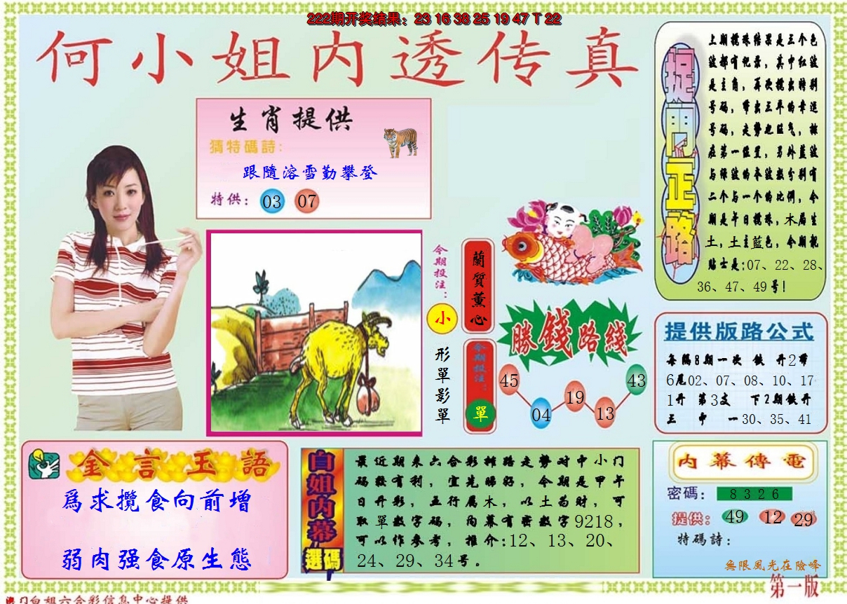 2024223期何小姐内部传真A