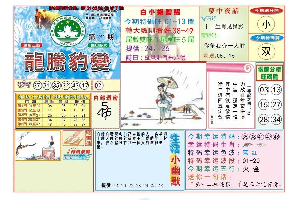 2024241期龙腾豹变