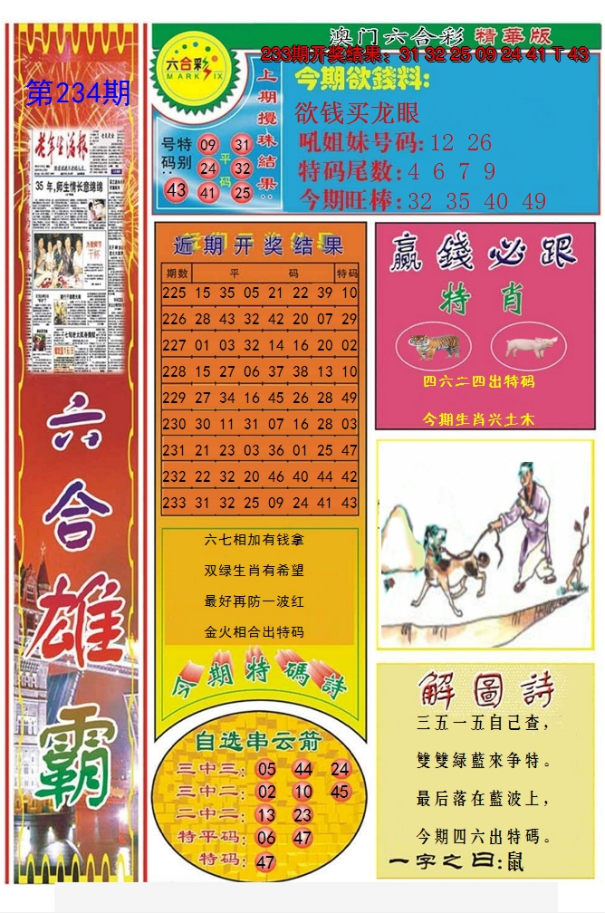 2024234期六合雄霸