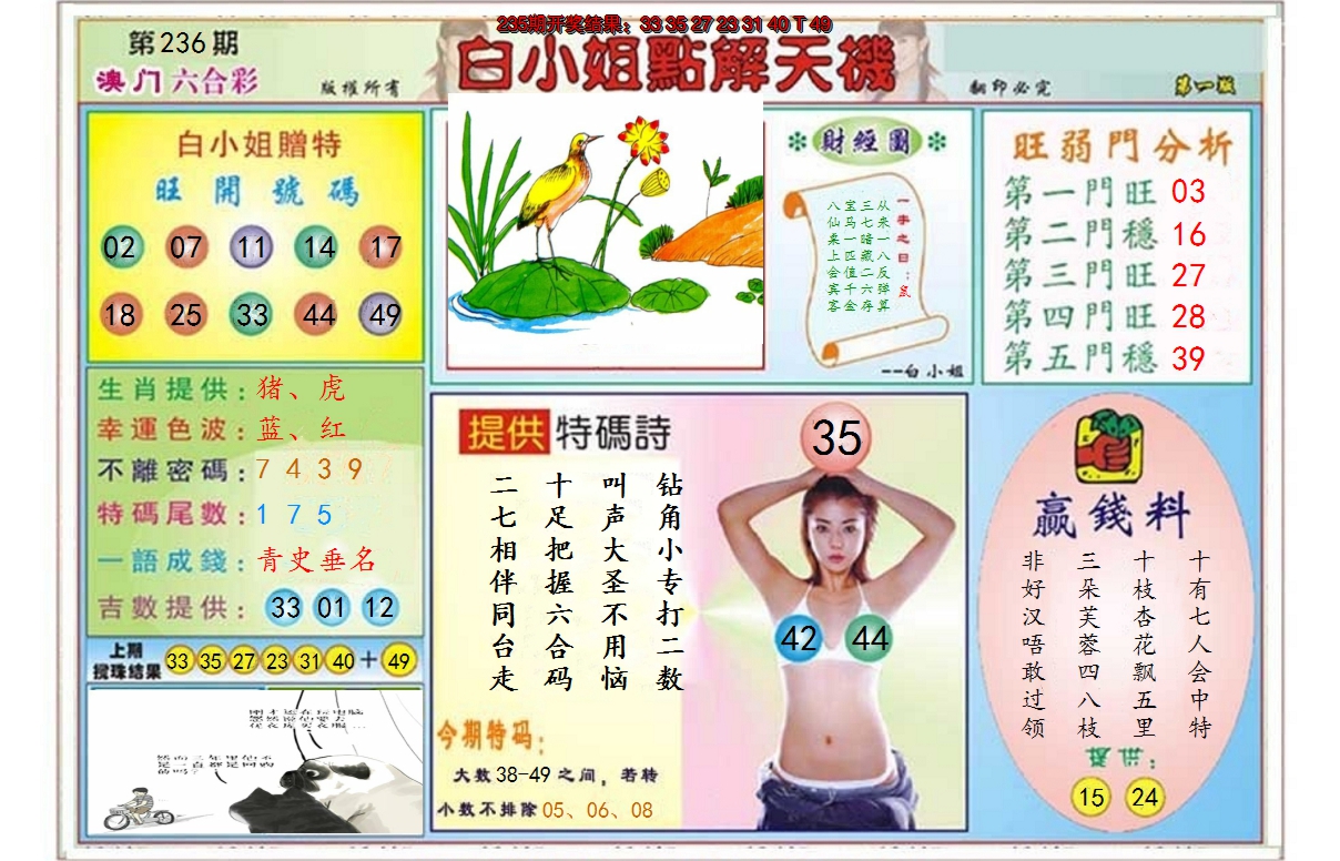 2024236期白小姐点解天机A