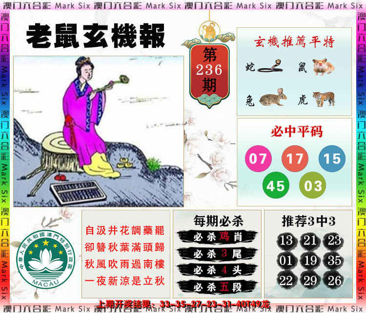 2024236期老鼠玄机报
