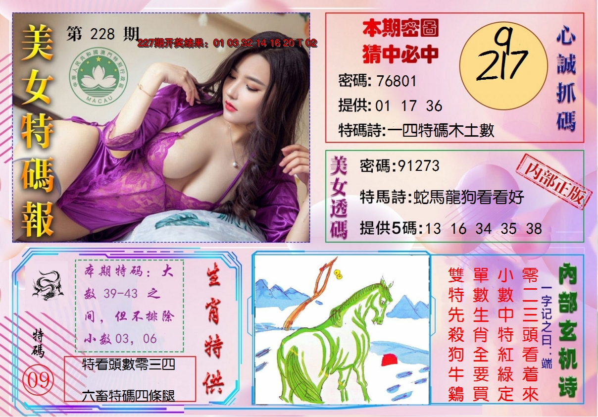 2024228期美女特码报