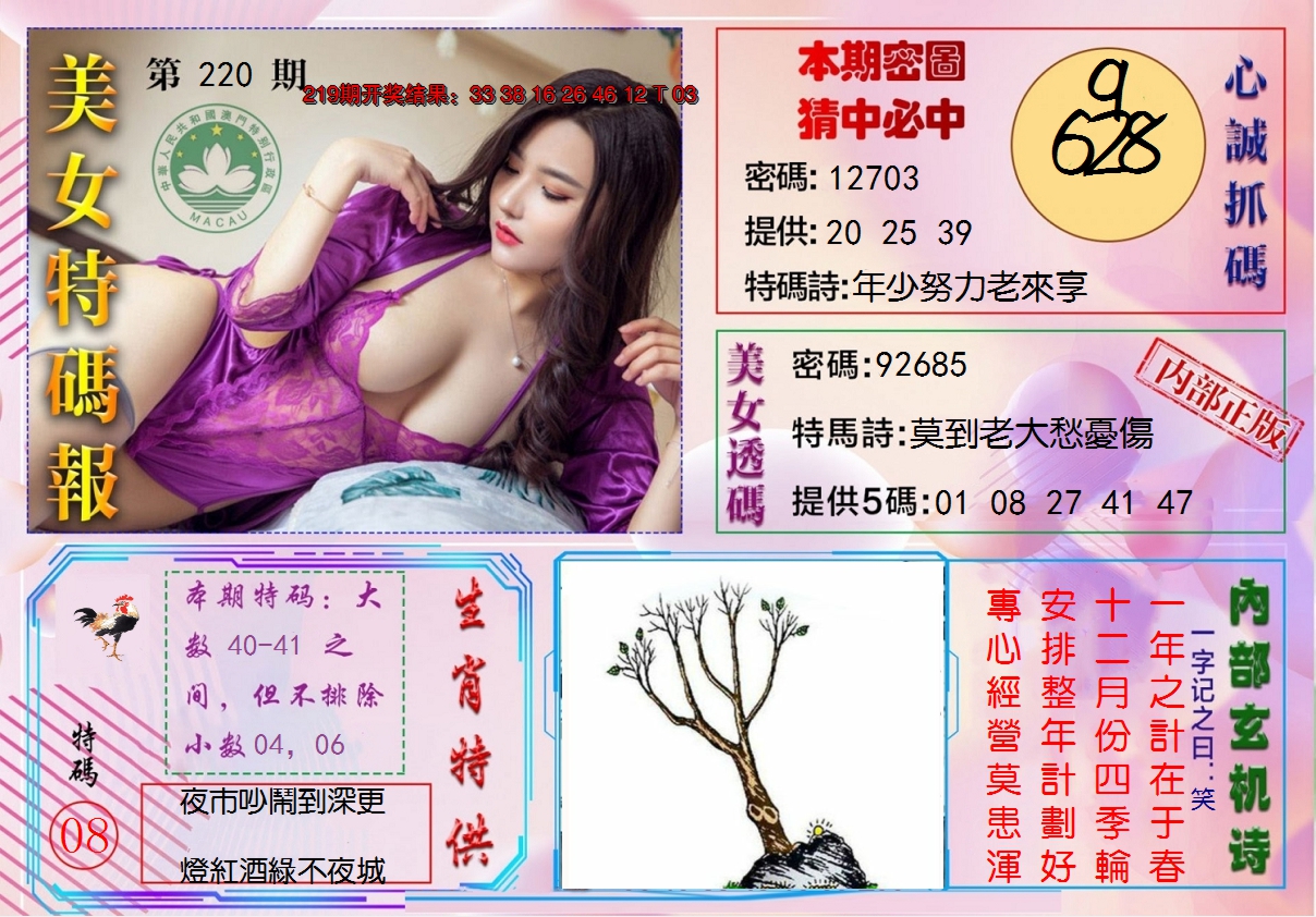 2024220期美女特码报