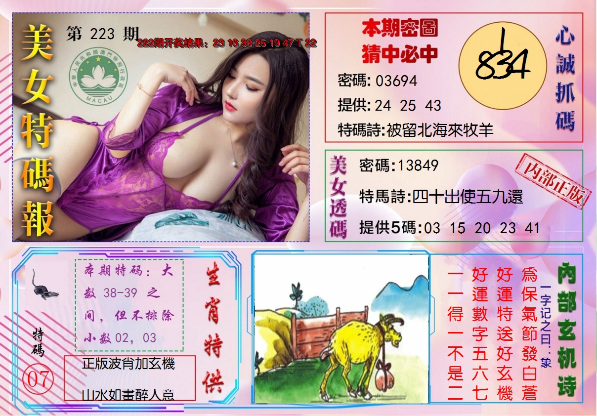 2024223期美女特码报