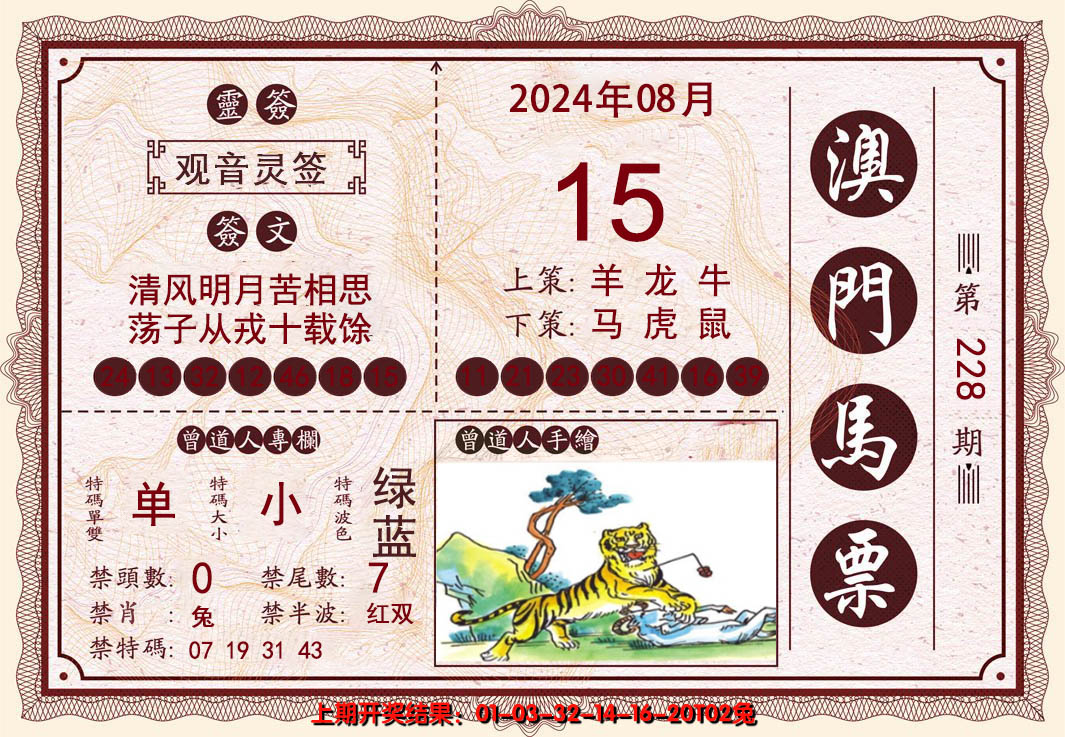 2024228期澳门马票