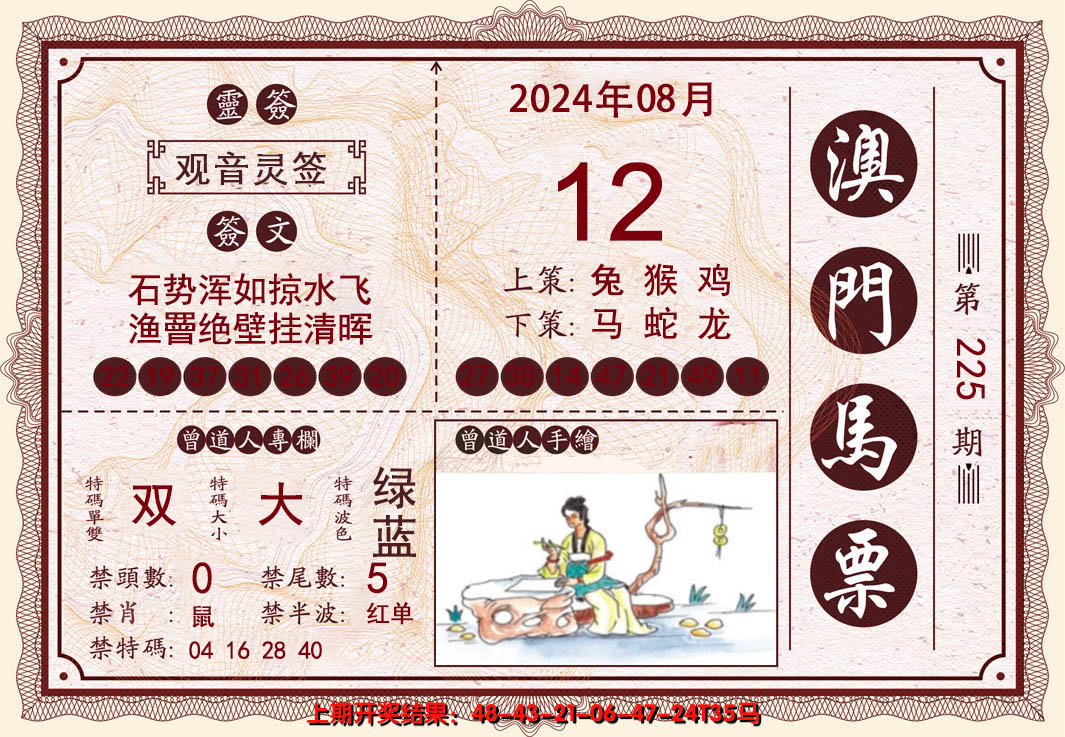 2024225期澳门马票