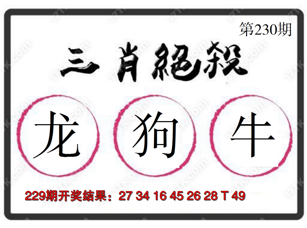 2024230期三肖绝杀