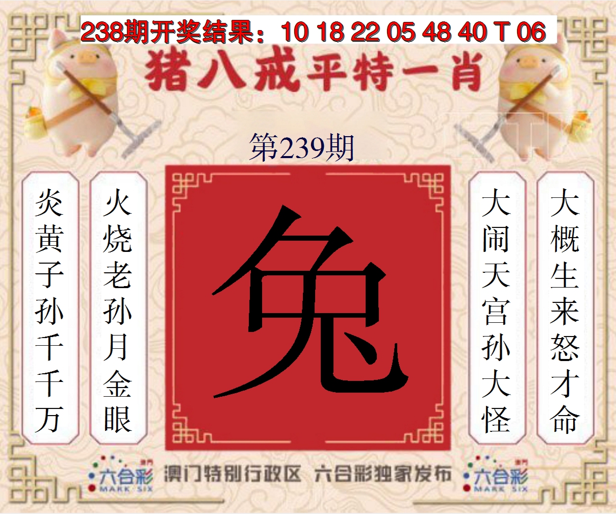 2024239期猪八戒平特一肖