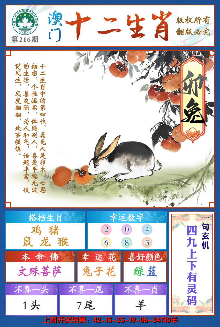 2024216期十二生肖