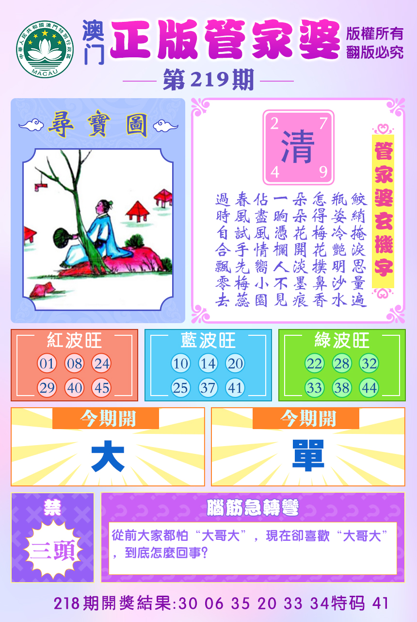 2024219期正版管家婆