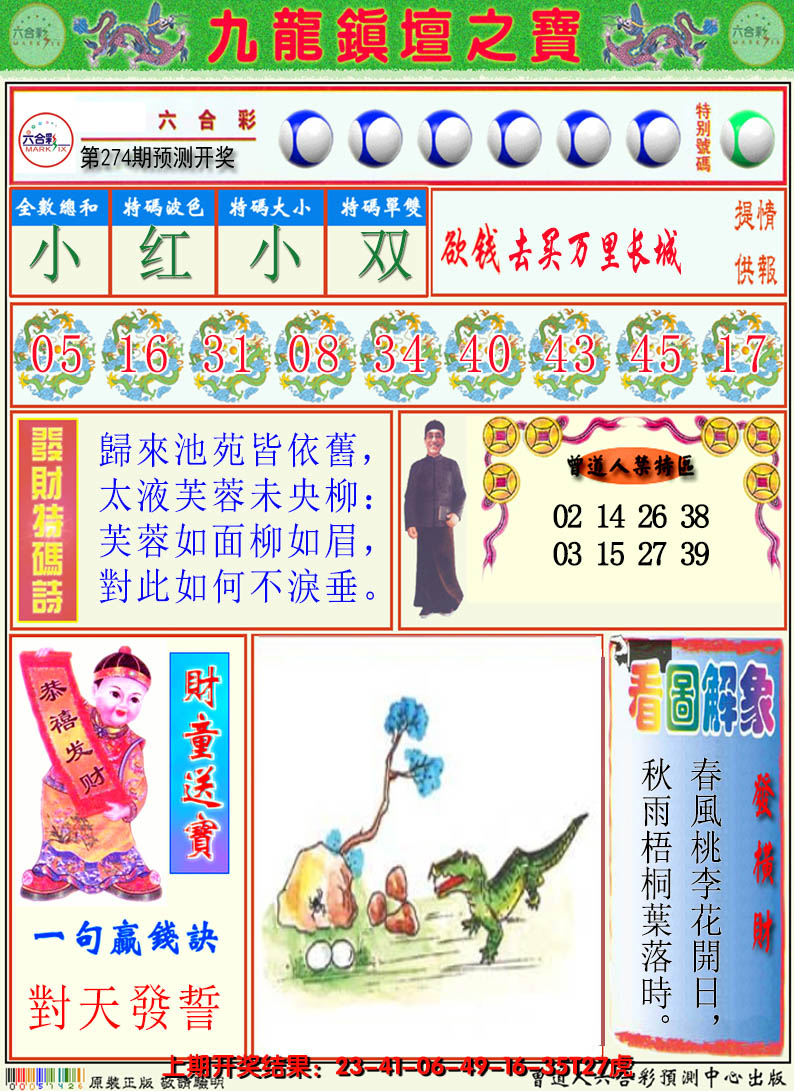2024274期澳门挂牌解特码A