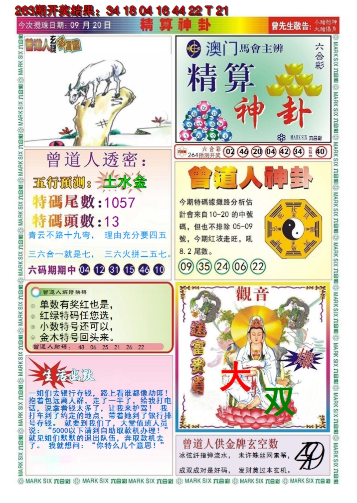 2024264期澳门精算神卦