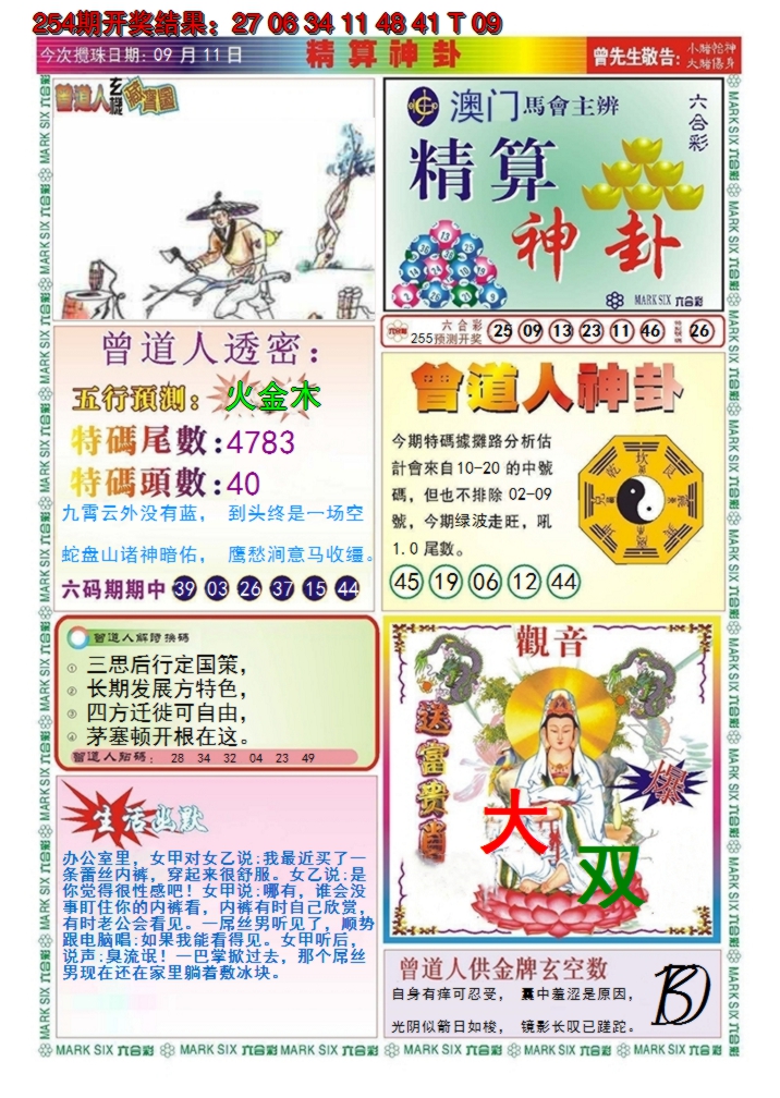 2024255期澳门精算神卦