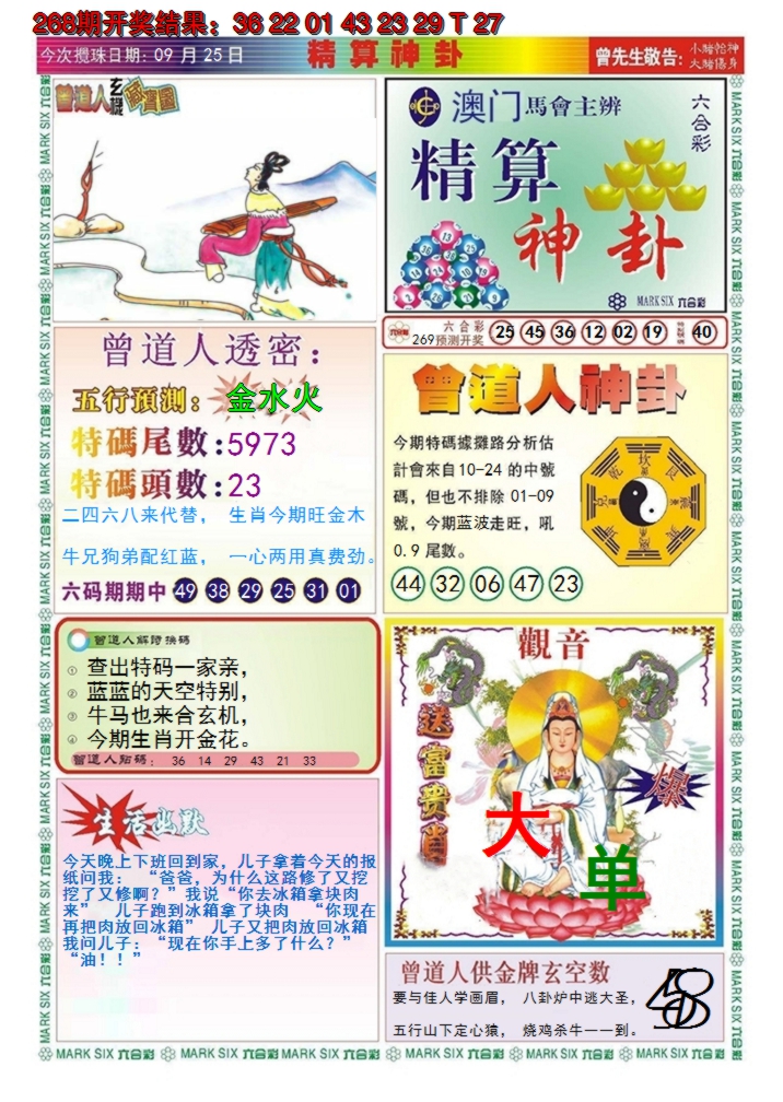 2024269期澳门精算神卦