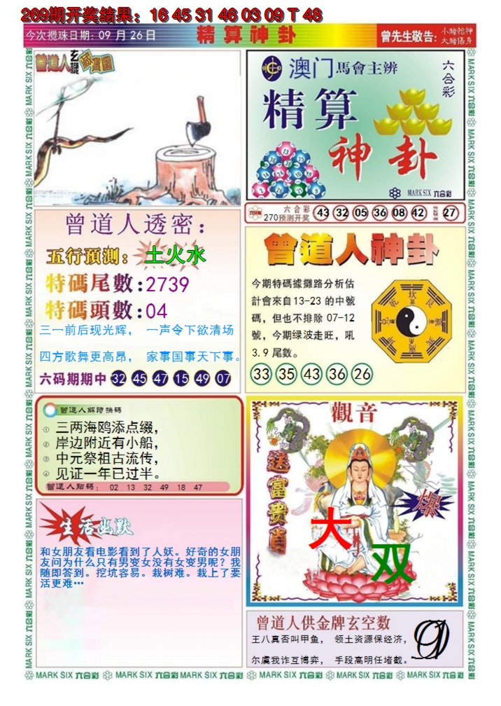 2024270期澳门精算神卦