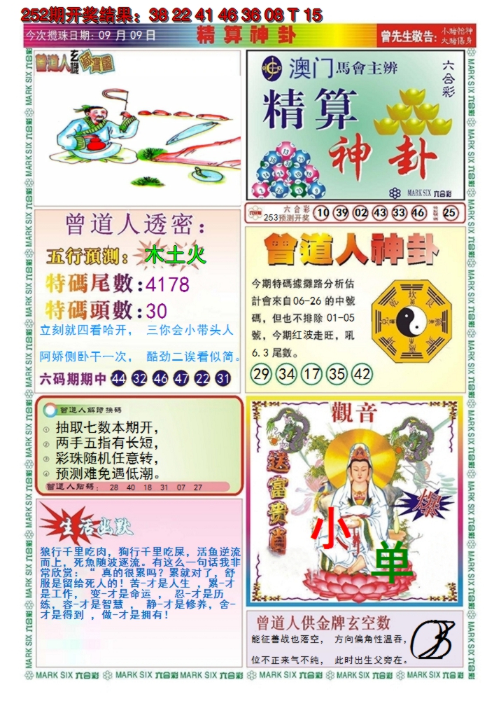 2024253期澳门精算神卦