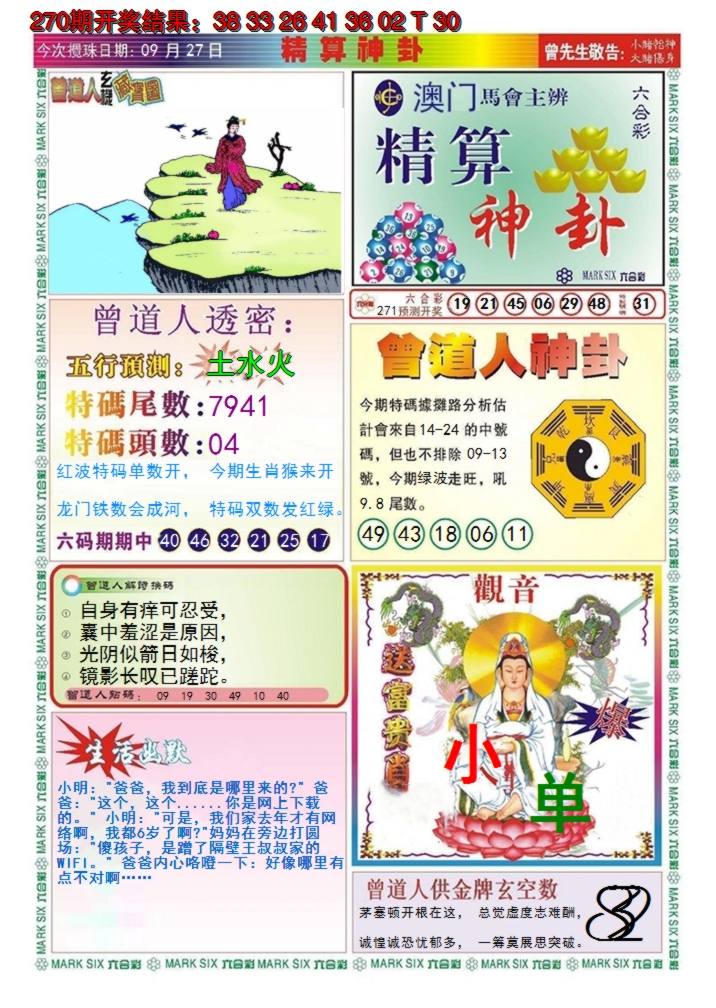 2024271期澳门精算神卦