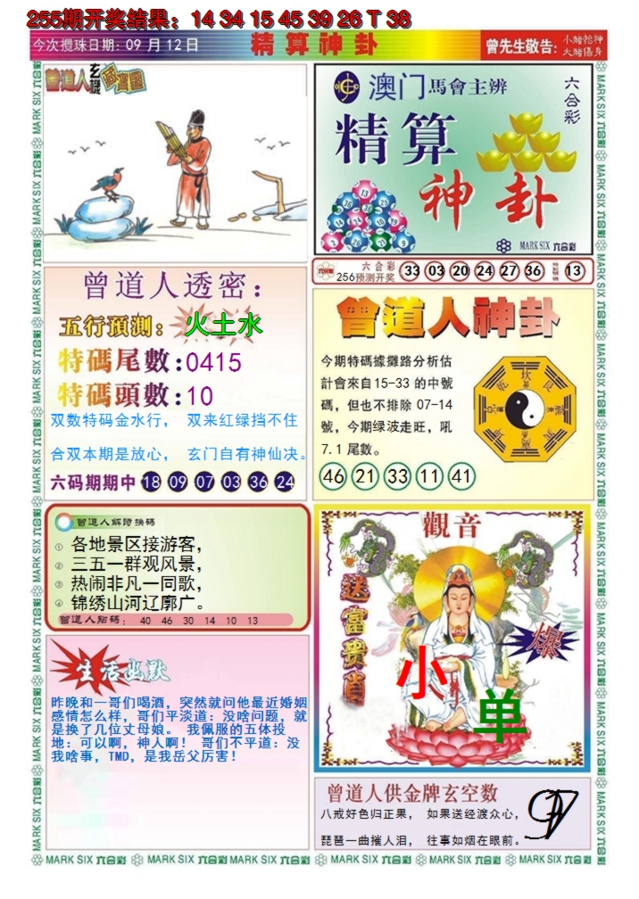 2024256期澳门精算神卦