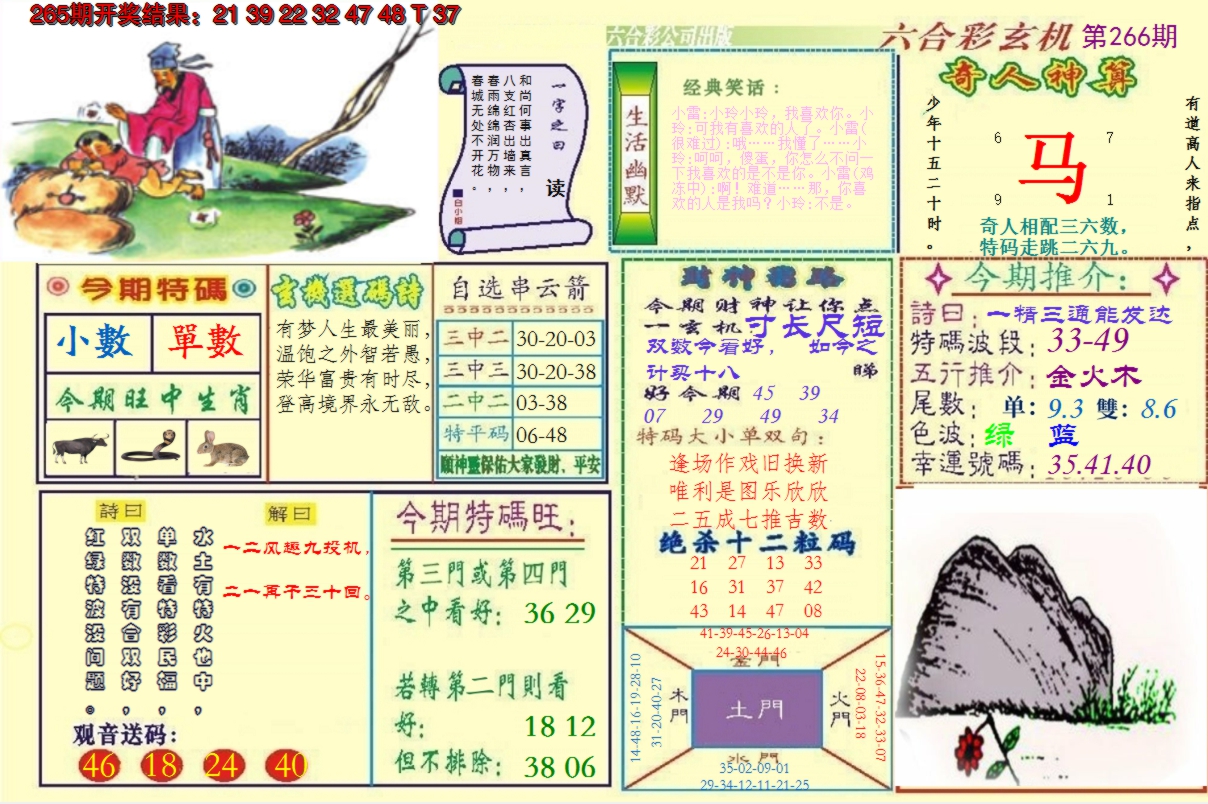 2024266期澳门六合玄机