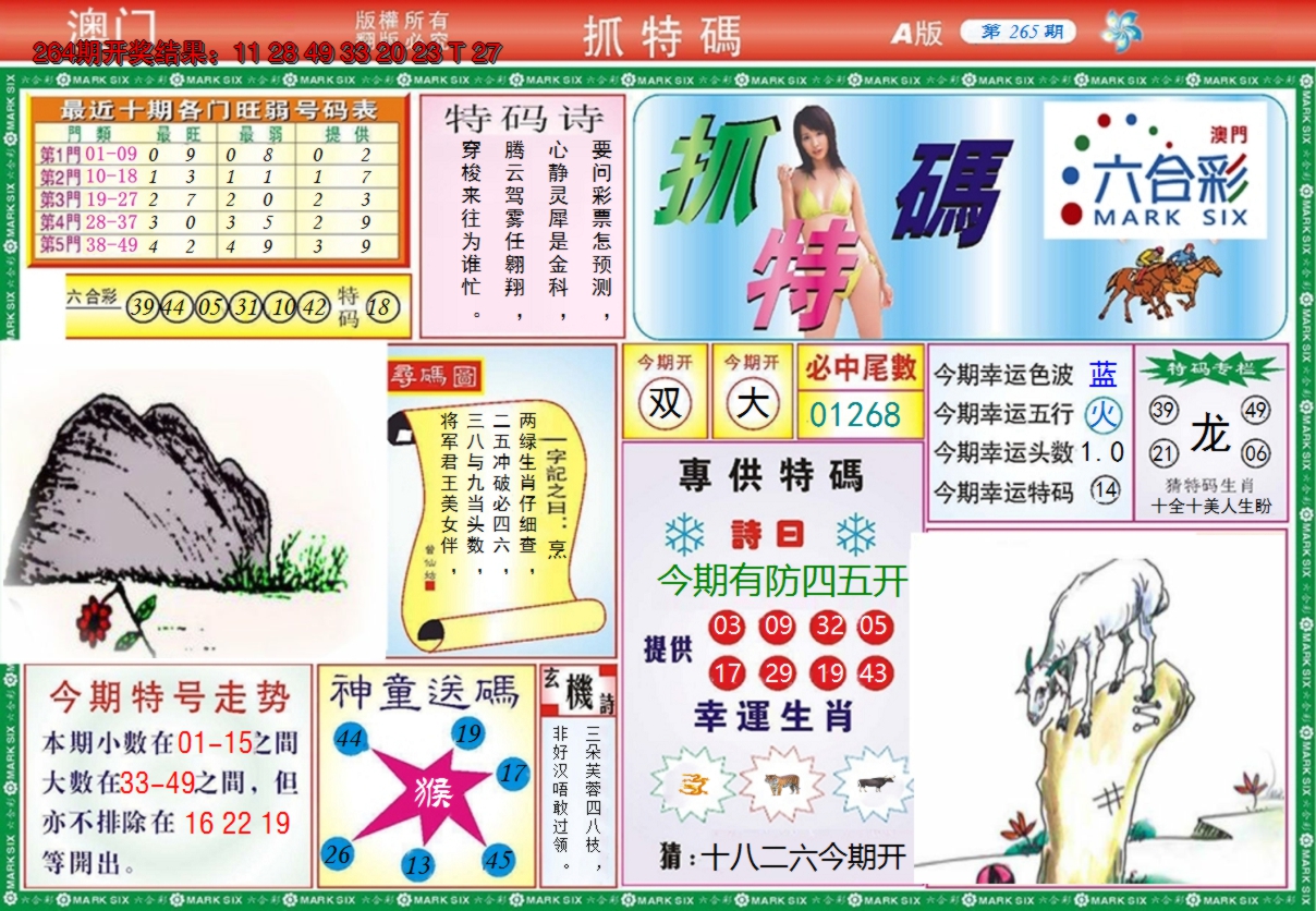 2024265期澳门抓特码A