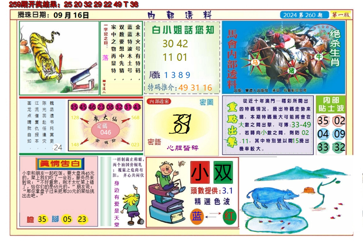 2024260期澳门内部透料A