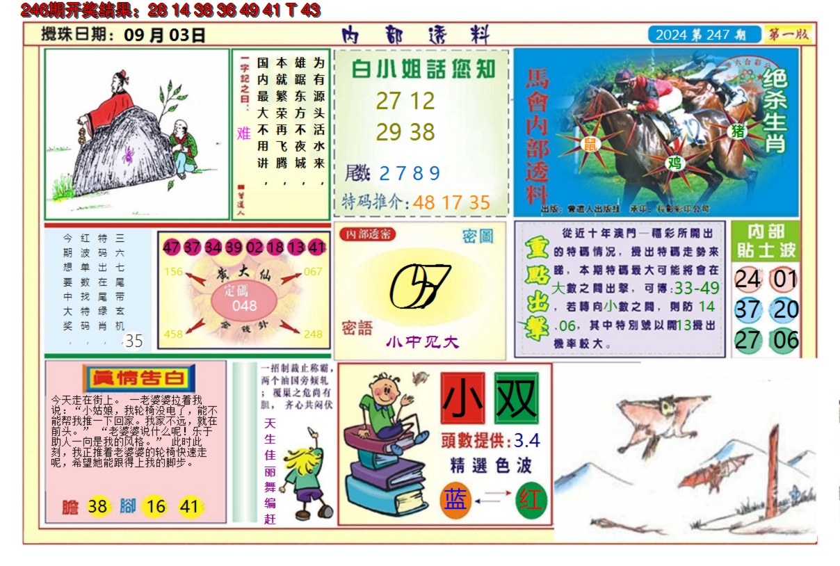 2024247期澳门内部透料A