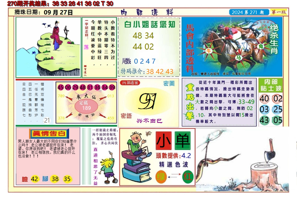 2024271期澳门内部透料A