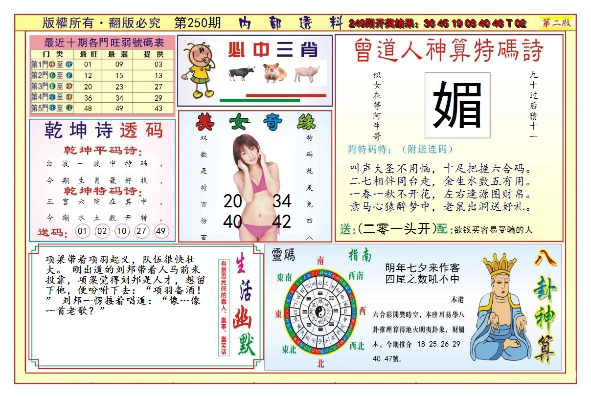 2024250期澳门内部透料B